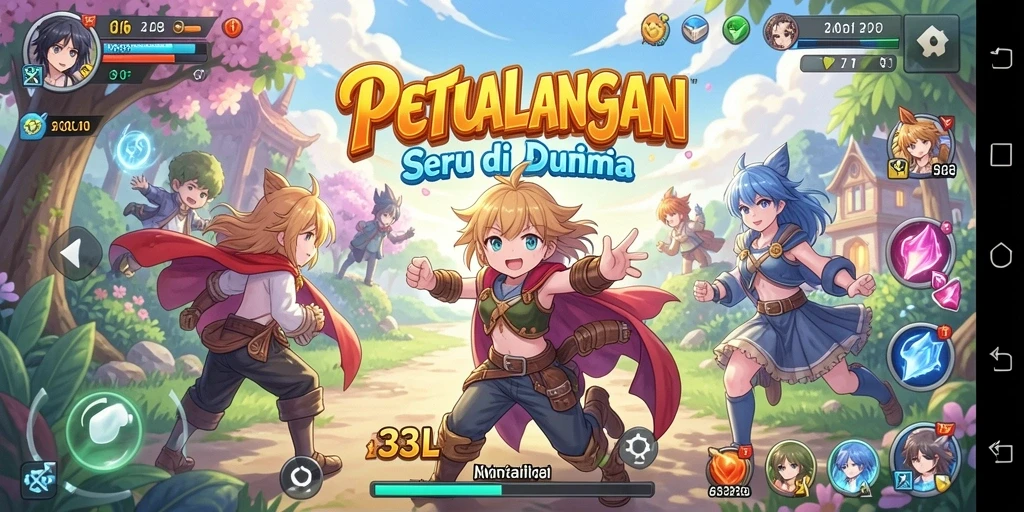Gameplay mendebarkan dengan karakter Anime unik dan grafis menawan.