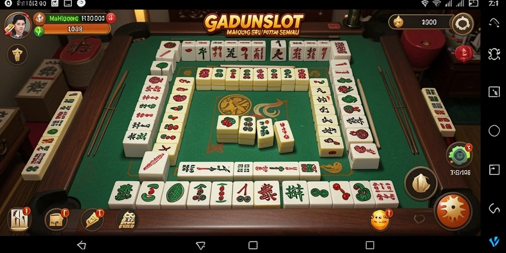 Tampilan gameplay Mahjong yang seru dan menantang di GADUNSLOT.