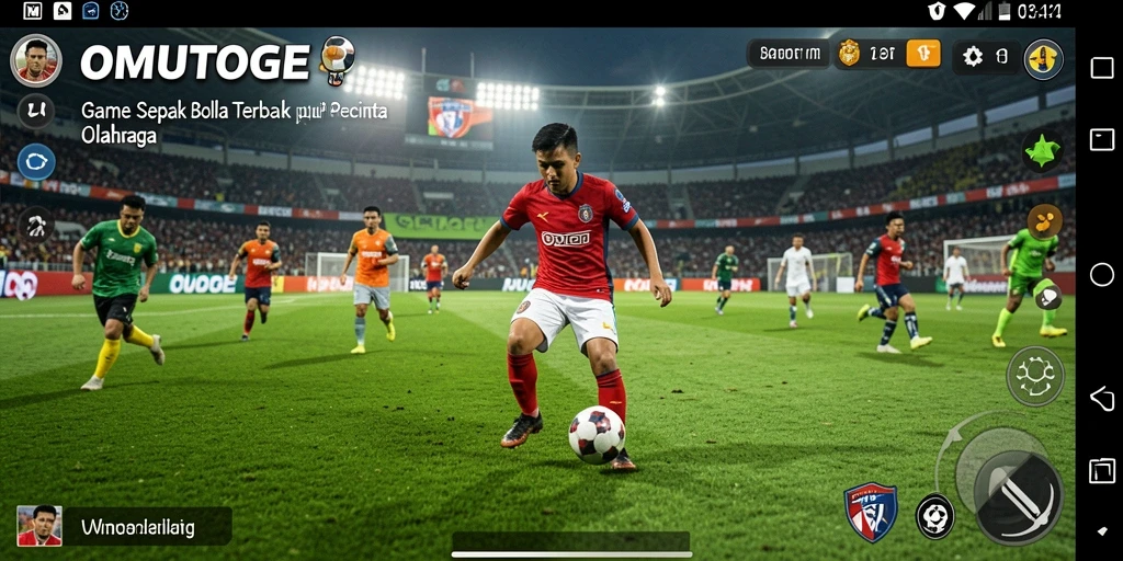 Tampilan gameplay seru dari OMUTOGEL yang penuh aksi sepak bola.